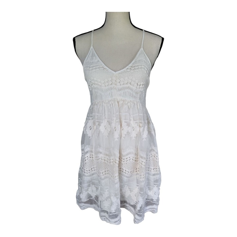 💕ladies cream design lab by lord & taylor sun dress‎ size M